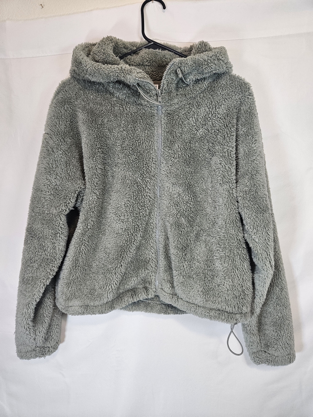 PINK Victoria's Secret Plush Hooded Zip-Up Jacket - Sage Green